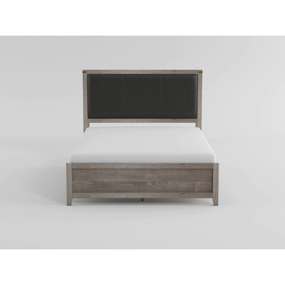 Woodrow Brownish Gray Upholstered Twin Panel Bed from Homelegance - Luna Furniture