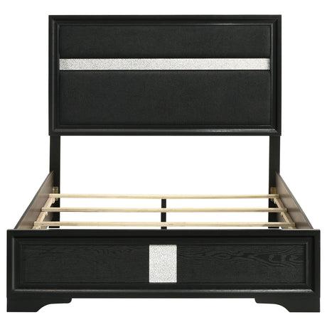 Miranda Black 55-inch Upholstered Full Panel Bed from Coaster - Luna Furniture