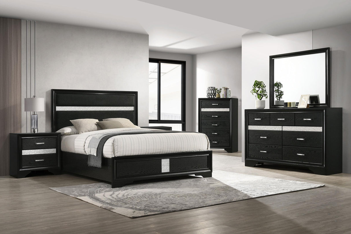 Miranda Black and White 5-piece Eastern King Bedroom Set from Coaster - Luna Furniture