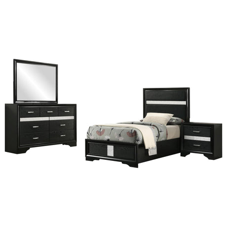 Miranda Black 4-Piece Twin Bedroom Set from Coaster - Luna Furniture