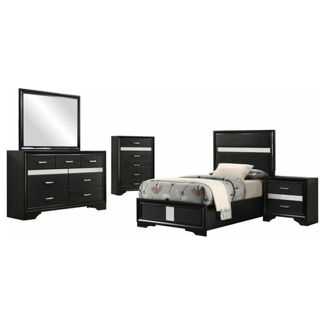 Miranda Black 5-Piece Twin Bedroom Set from Coaster - Luna Furniture