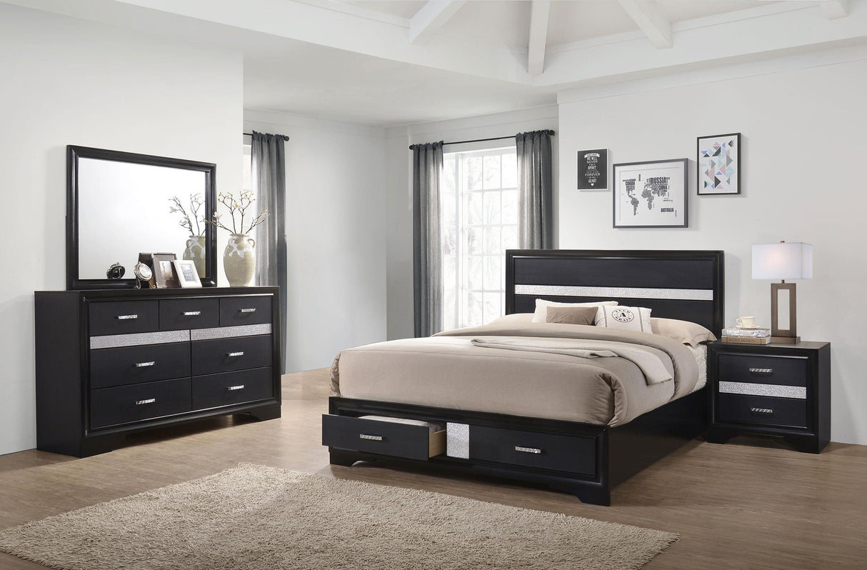 Miranda Black 4-Piece Eastern King Platform Storage Bedroom Set from Coaster - Luna Furniture