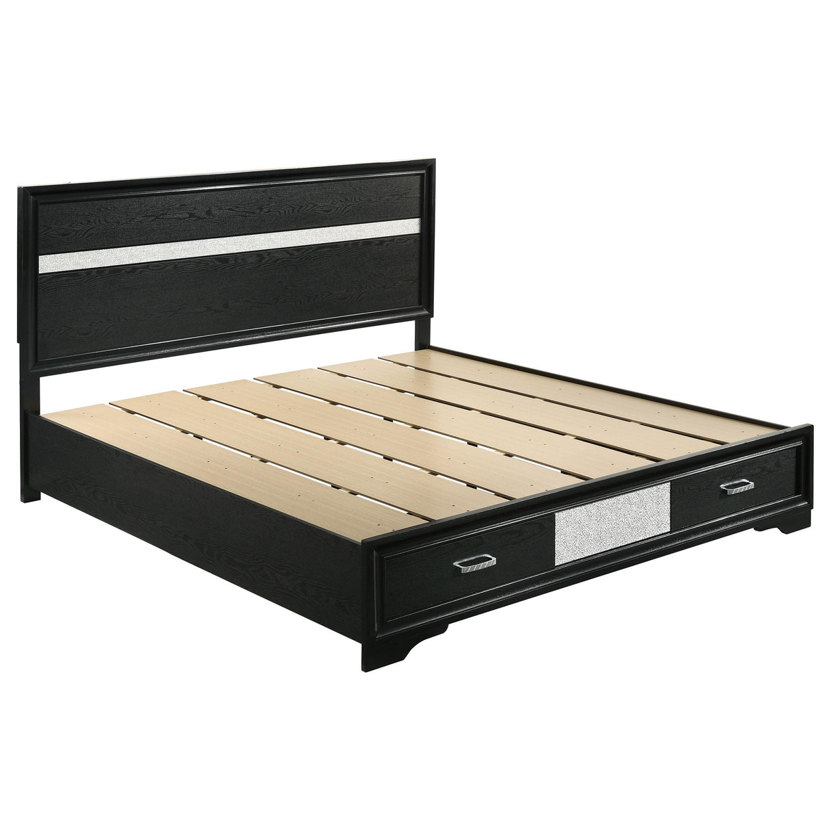 Miranda Black 4-Piece Eastern King Platform Storage Bedroom Set from Coaster - Luna Furniture