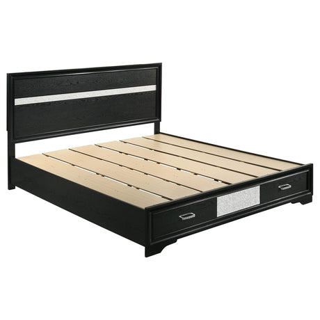 Miranda Black 4-Piece California King Platform Storage Bedroom Set from Coaster - Luna Furniture