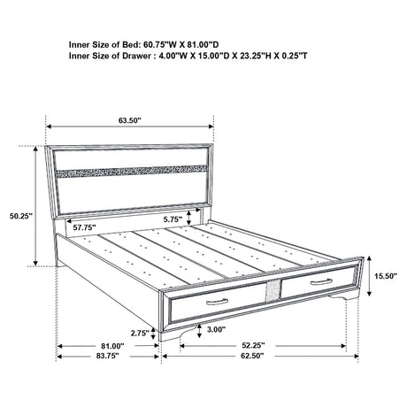 Miranda Black 5-Piece Queen Platform Storage Bedroom Set from Coaster - Luna Furniture
