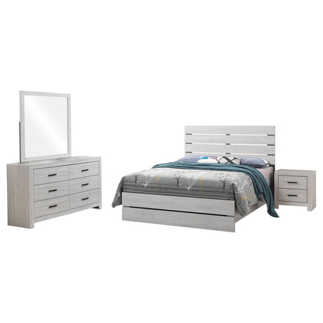 Brantford Coastal White 4-Piece Eastern King Panel Bedroom Set from Coaster - Luna Furniture