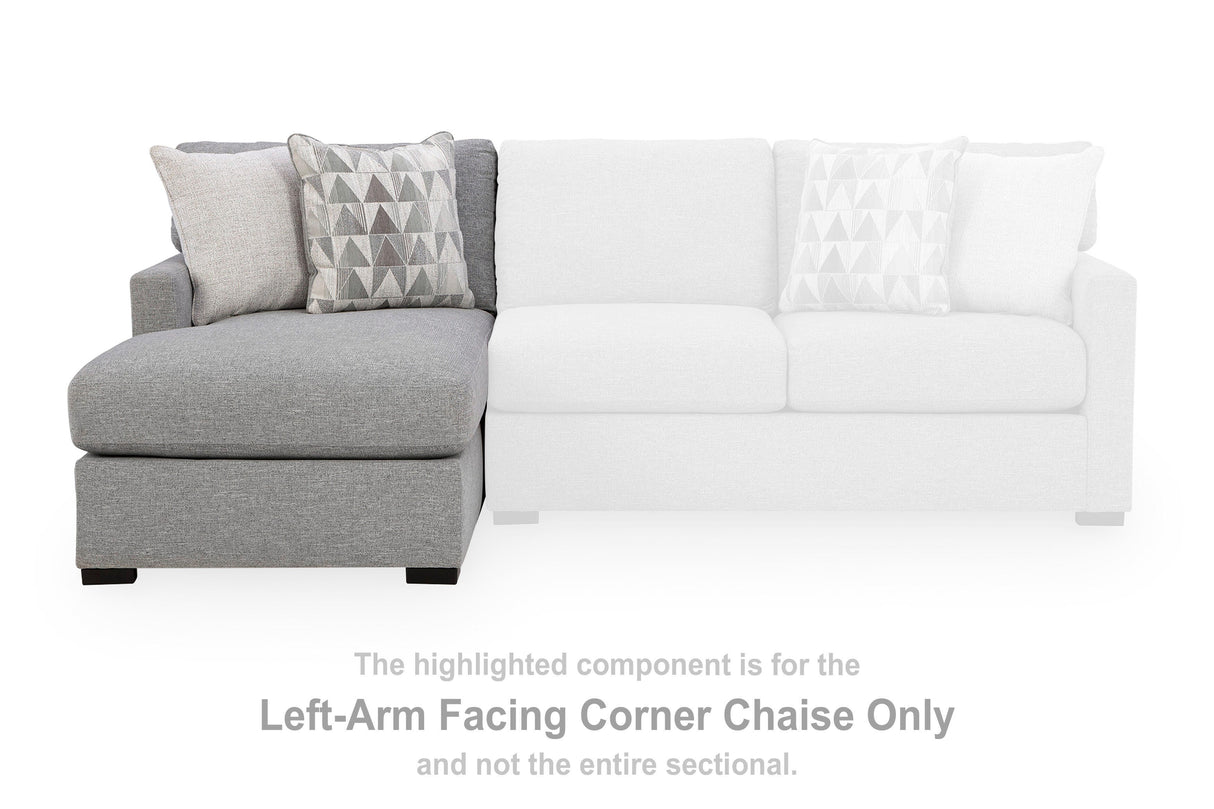 UrbanCrest Pewter Left-Arm Facing Corner Chaise from Ashley - Luna Furniture