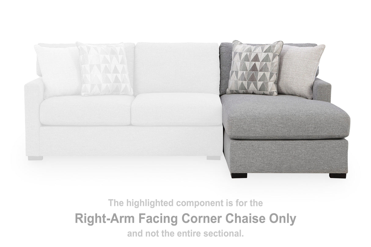 UrbanCrest Pewter Right-Arm Facing Corner Chaise from Ashley - Luna Furniture