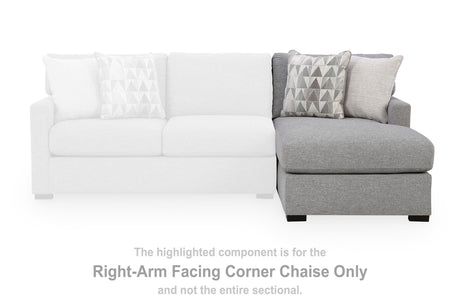 UrbanCrest Pewter Right-Arm Facing Corner Chaise from Ashley - Luna Furniture