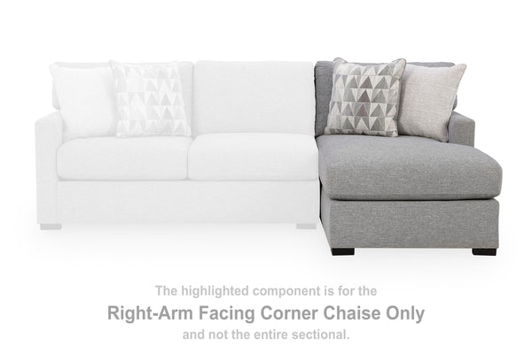 UrbanCrest Pewter Right-Arm Facing Corner Chaise