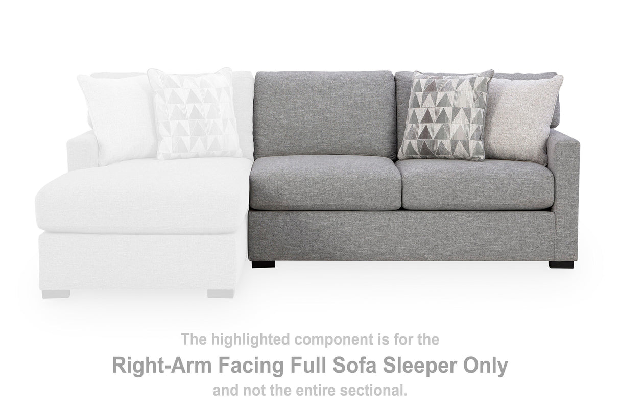UrbanCrest Pewter Right-Arm Facing Full Sofa Sleeper from Ashley - Luna Furniture