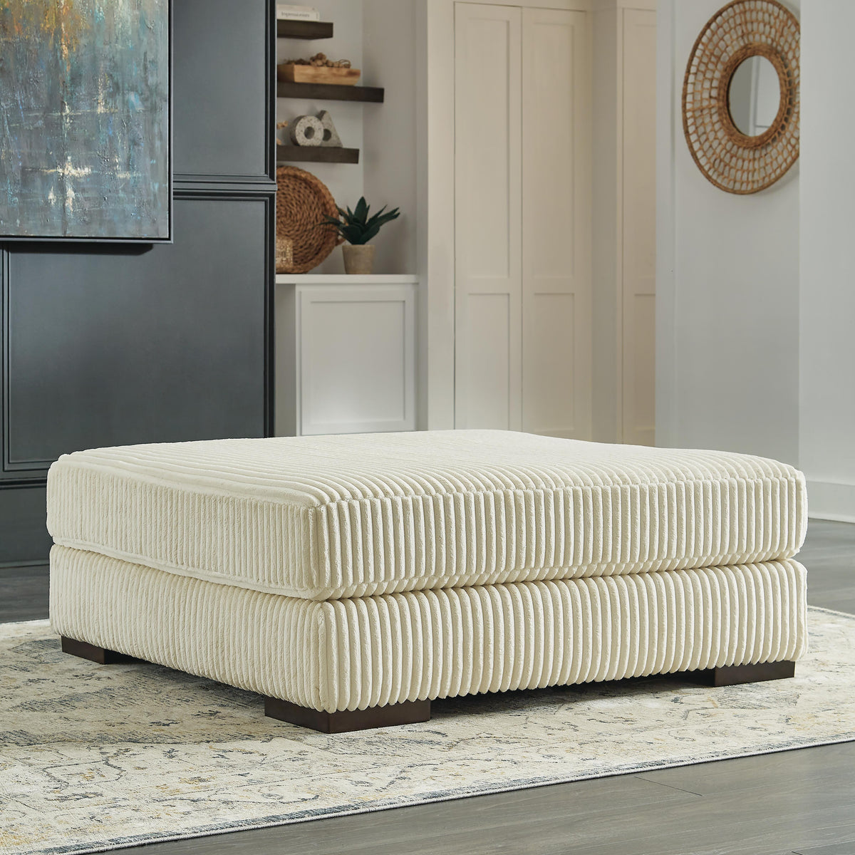 Lindyn Ivory Oversized Accent Ottoman from Ashley - Luna Furniture