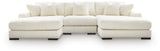 Lindyn Ivory 3-Piece Sectional with Double Chaise from Ashley Furniture - Luna Furniture