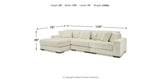 Lindyn Ivory 3-Piece Sectional with Ottoman from Ashley Furniture - Luna Furniture