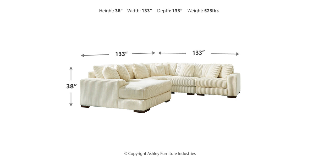 Lindyn Ivory 5-Piece Sectional with Ottoman from Ashley Furniture - Luna Furniture