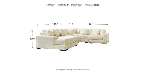 Lindyn Ivory 5-Piece Sectional with Ottoman from Ashley Furniture - Luna Furniture