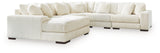 Lindyn Ivory 5-Piece Sectional with Ottoman from Ashley Furniture - Luna Furniture