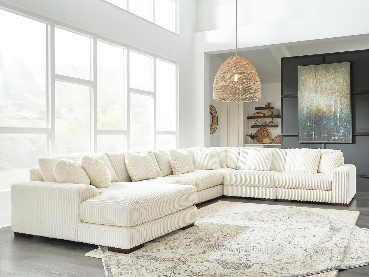 Lindyn Ivory 6-Piece LAF Chaise Sectional from Ashley - Luna Furniture