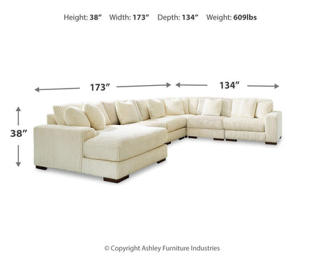 Lindyn Ivory 6-Piece LAF Chaise Sectional from Ashley - Luna Furniture