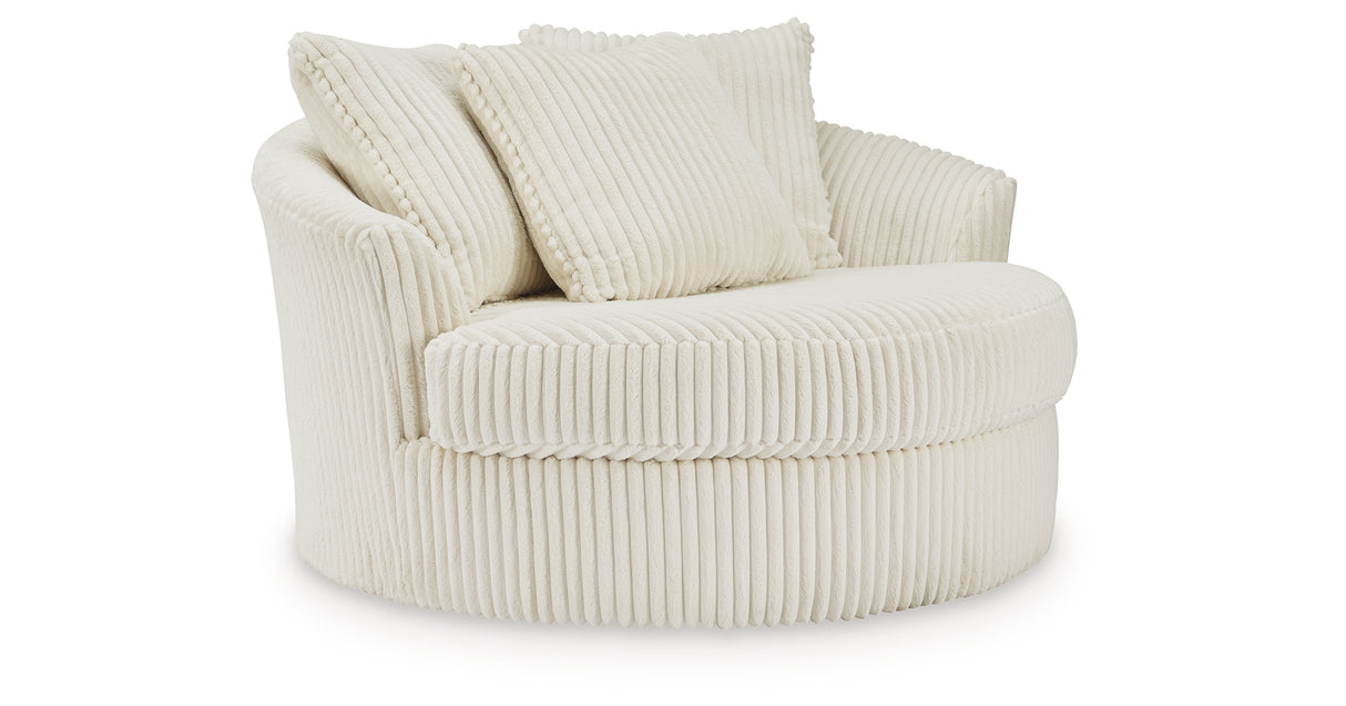 Lindyn Ivory Oversized Swivel Accent Chair from Ashley Furniture - Luna Furniture