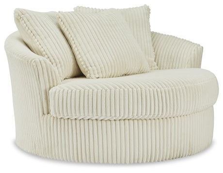 Lindyn Ivory Oversized Swivel Accent Chair from Ashley - Luna Furniture