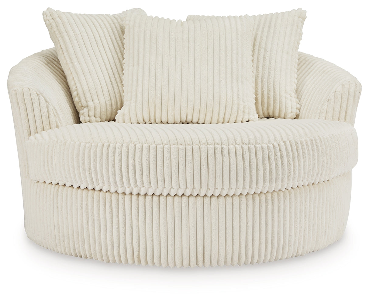 Lindyn Ivory Oversized Swivel Accent Chair from Ashley Furniture - Luna Furniture