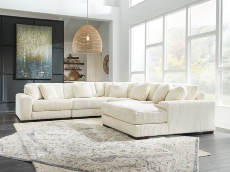 Lindyn Ivory 5-Piece RAF Chaise Sectional from Ashley - Luna Furniture