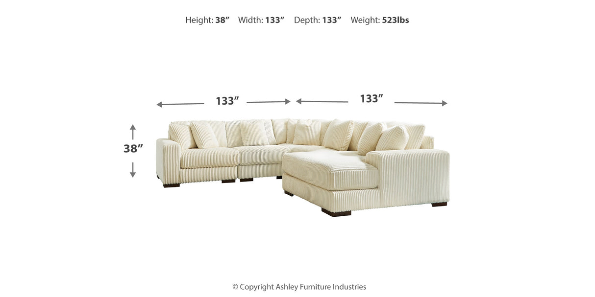 Lindyn Ivory 5-Piece Sectional with Ottoman from Ashley Furniture - Luna Furniture