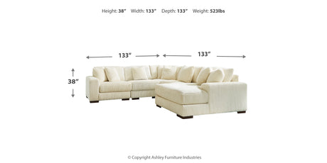 Lindyn Ivory 5-Piece Sectional with Ottoman from Ashley Furniture - Luna Furniture