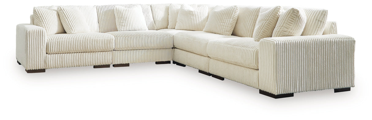 Lindyn Ivory 5-Piece Sectional with Ottoman from Ashley Furniture - Luna Furniture
