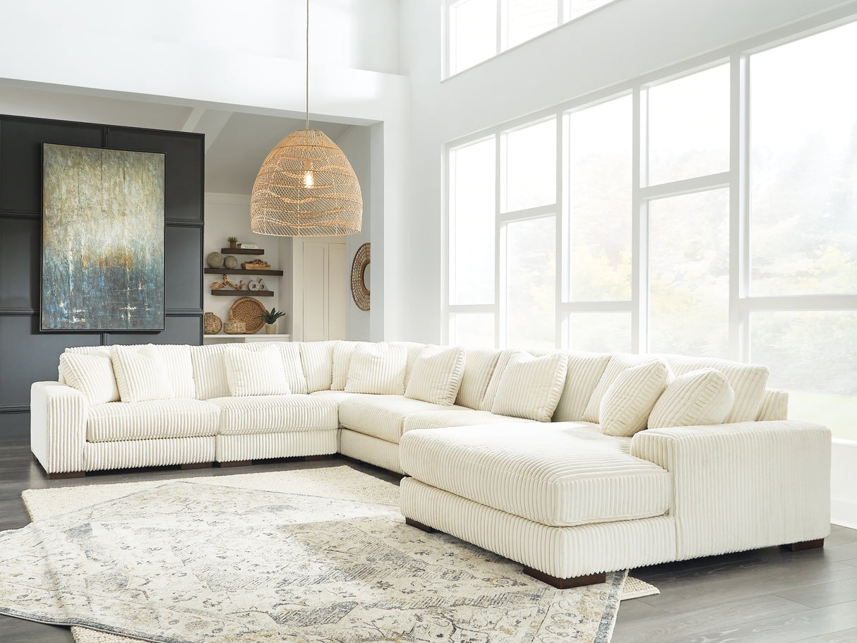 Lindyn Ivory 6-Piece RAF Chaise Sectional from Ashley - Luna Furniture