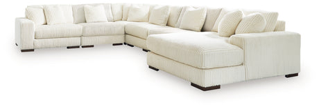 Lindyn Ivory 6-Piece RAF Chaise Sectional from Ashley - Luna Furniture