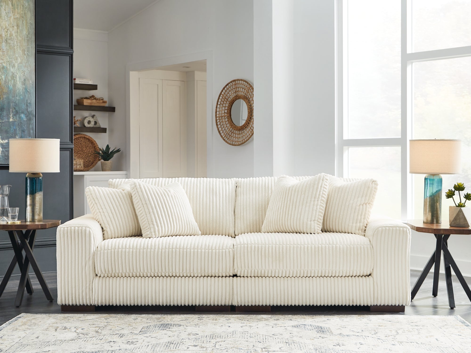 Ashley Lindyn Ivory 2-Piece Sectional Loveseat – Luna Furniture