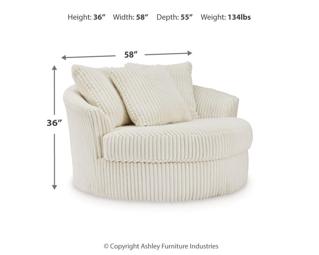 Lindyn Ivory Oversized Swivel Accent Chair from Ashley - Luna Furniture