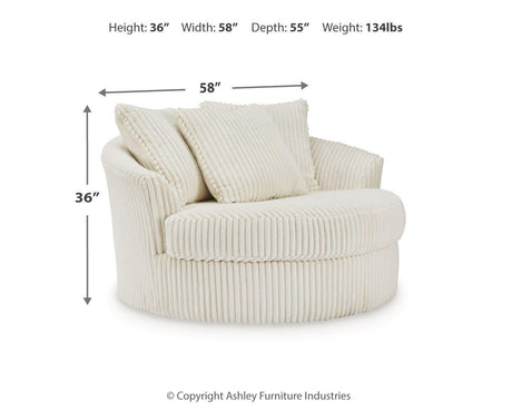 Lindyn Ivory Oversized Swivel Accent Chair from Ashley - Luna Furniture