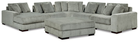 Lindyn Fog 5-Piece Sectional with Ottoman from Ashley Furniture - Luna Furniture