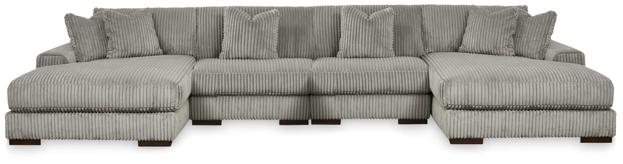 Lindyn Fog 4-Piece Sectional with Double Chaise from Ashley - Luna Furniture