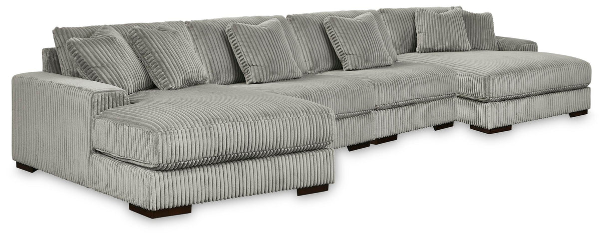 Lindyn Fog 4-Piece Sectional with Double Chaise from Ashley - Luna Furniture