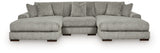 Lindyn Fog 3-Piece Sectional with Double Chaise from Ashley - Luna Furniture