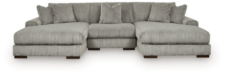 Lindyn Fog 3-Piece Sectional with Double Chaise from Ashley Furniture - Luna Furniture