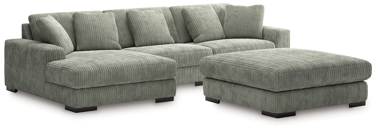 Lindyn Fog 3-Piece Sectional with Ottoman from Ashley Furniture - Luna Furniture