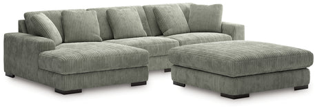 Lindyn Fog 3-Piece Sectional with Ottoman from Ashley Furniture - Luna Furniture