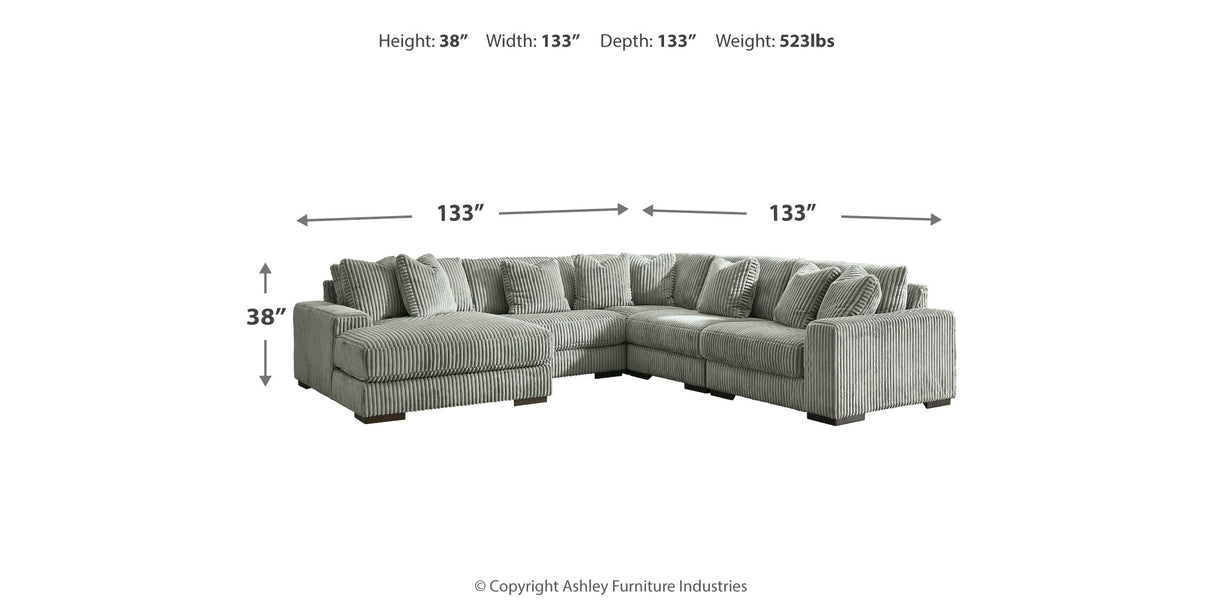 Lindyn Fog 5-Piece Sectional with Ottoman from Ashley - Luna Furniture