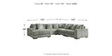 Lindyn Fog 5-Piece Sectional with Ottoman from Ashley - Luna Furniture