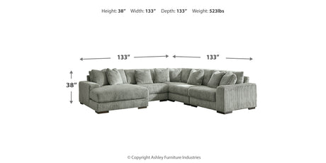 Lindyn Fog 5-Piece Sectional with Ottoman from Ashley - Luna Furniture