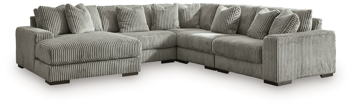 Lindyn Fog 5-Piece LAF Chaise Sectional from Ashley - Luna Furniture