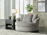 Lindyn Fog Oversized Swivel Accent Chair from Ashley - Luna Furniture