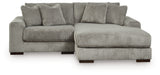 Lindyn Fog 2-Piece Sectional with Ottoman from Ashley Furniture - Luna Furniture