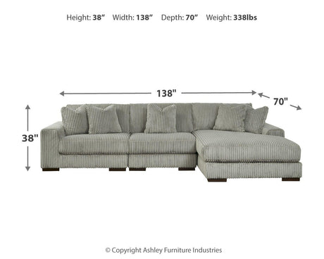 Lindyn Fog 3-Piece Sectional and Chair from Ashley - Luna Furniture
