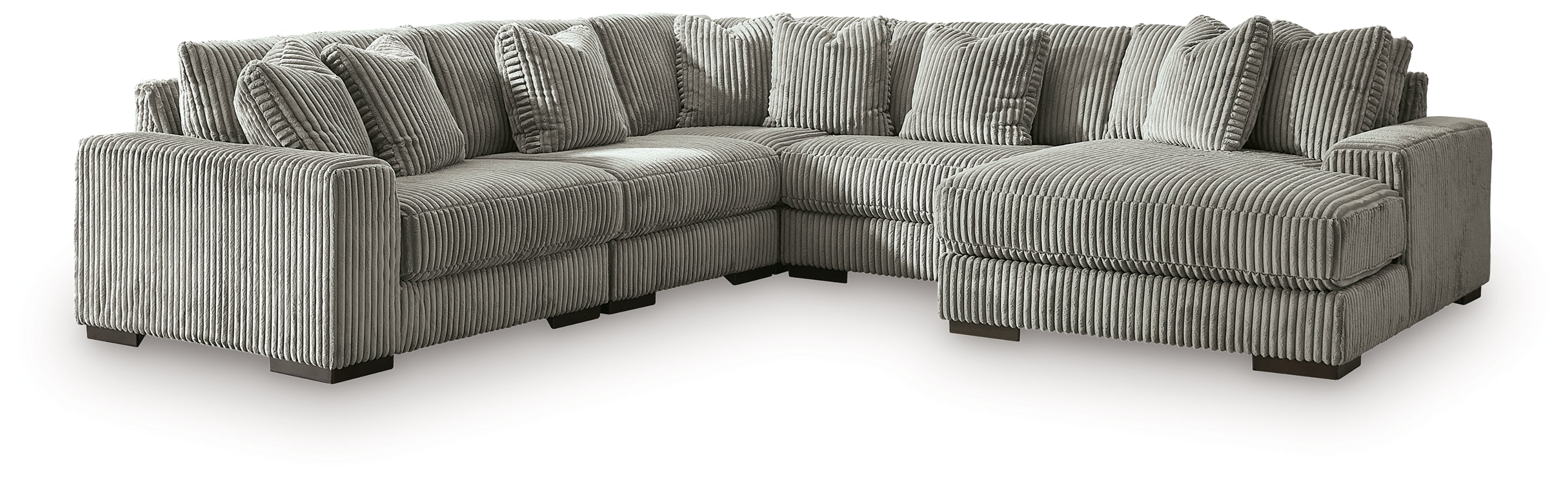 Lindyn Fog 5-Piece RAF Chaise Sectional – Luna Furniture